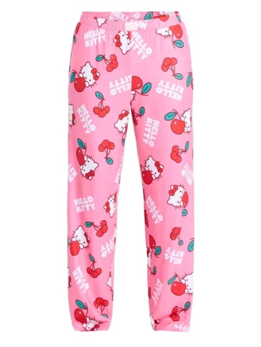 Hello Kitty Pink Cherry Print Pajama Sleep Pants Womens XL Pockets Sanrio NWT